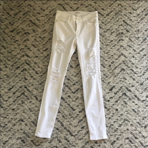 Frame Le Skinny de Jeanne Le Color Rip Denim - Picture 3 of 4